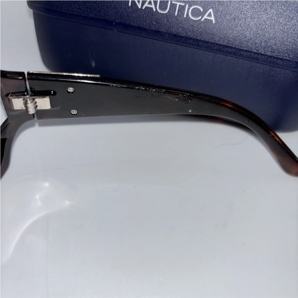 Nautical Rectangle Brown Tortoise Sunglasses Womens Lightweight With Hard Case - Picture 4 of 7